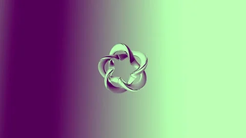 An abstract geometric shape with a gradient design, showcasing green and pu.. Stock Footage 305454124