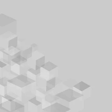 Abstract geometric shape from gray cubes. Vector background can be used in cover Stock Illustration