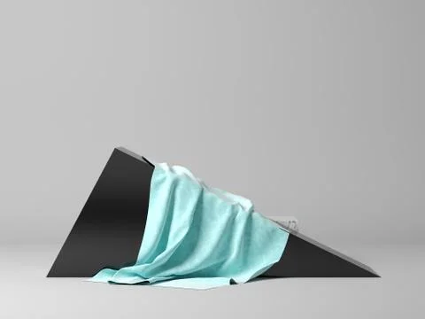 Abstract geometric shape on grey 3d rendering Stock Illustration