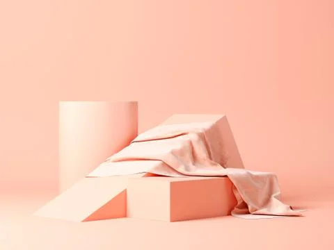 Abstract geometric shape on grey 3d rendering Stock Illustration