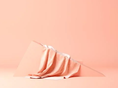 Abstract geometric shape on grey 3d rendering Stock Illustration