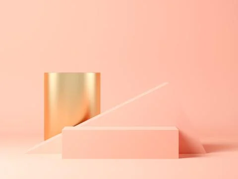 Abstract geometric shape on grey 3d rendering Stock Illustration