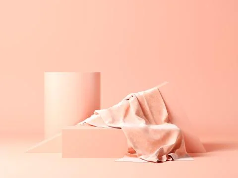 Abstract geometric shape on grey 3d rendering Stock Illustration