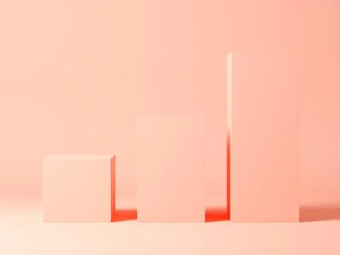 Abstract geometric shape on grey 3d rendering Stock Illustration