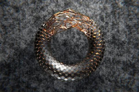 Abstract Geometric Shape hexagon Torus Background 3D rendering 스톡 일러스트