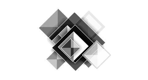 Abstract geometric shape with intersecting planes and light reflections Stock Illustration