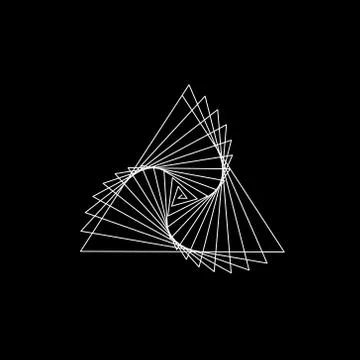 Abstract geometric shape of lines. Isolated on black background. Vector outli Stock Illustration