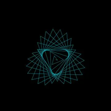Abstract geometric shape of lines. Isolated on black background. Vector outli 스톡 일러스트