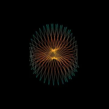 Abstract geometric shape of lines. Vector outline illustration. 库存插图