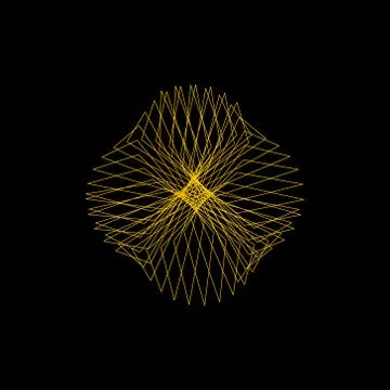 Abstract geometric shape of lines. Vector outline illustration. Illustrazione stock