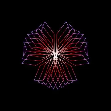 Abstract geometric shape of lines. Vector outline illustration. 스톡 일러스트