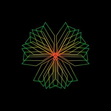 Abstract geometric shape of lines. Vector outline illustration. Stock Illustration