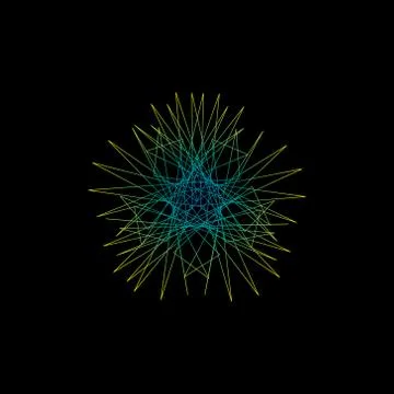 Abstract geometric shape of lines. Vector outline illustration. 스톡 일러스트