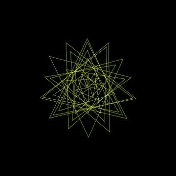 Abstract geometric shape of lines. Vector outline illustration. Иллюстрация