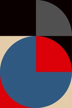 Abstract Geometric Shape Mid Century Illustration Stock Illustration
