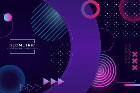 Abstract Geometric Shape Modern Background Dark Blue with Glow Effect Stock Illustration