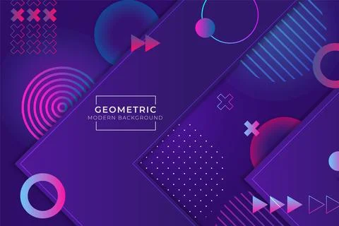 Abstract Geometric Shape Modern Blue and Pink Background Glow In The Dark Eff Stock Illustration