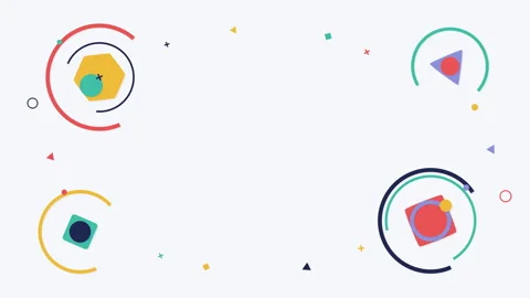 Abstract geometric shape motion graphic featuring colorful outline pattern Stock Footage 346735895