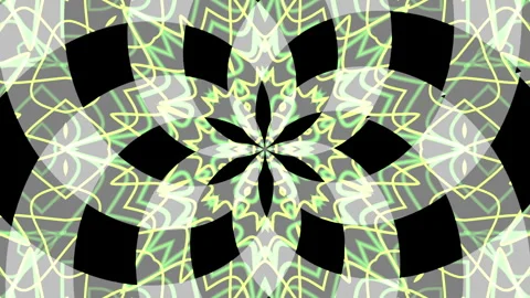 Abstract Geometric Shape Pattern with Flower and Checkerboard Element Illustrati Video stock 320397690