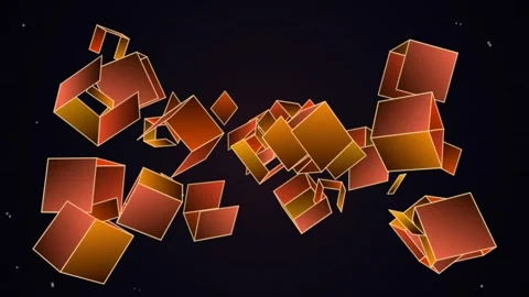 Abstract geometric shape pattern flowing across dark background Stock Footage 346005311