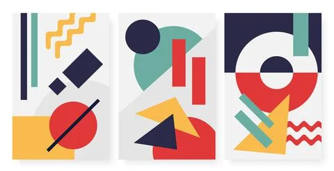 Abstract geometric shape pattern, texture geometry wallpaper collection Stock Illustration