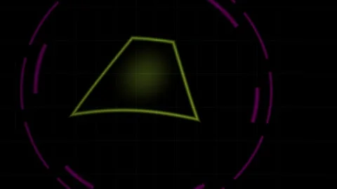Abstract Geometric Shape Pulsing with Glowing Light Effect. Stock Footage 341788243