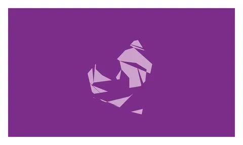 Abstract geometric shape in purple tones creating dynamic and modern visual.. Illustrazione stock