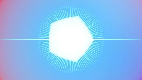 Abstract Geometric Shape with Radiant Light Rays in a Pastel Gradient Background Stock Illustration