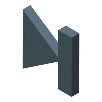 Abstract geometric shape resembling letter n with triangle and rectangle Stock Illustration