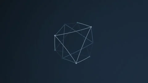 Abstract geometric shape rotates, creating a futuristic and dynamic visual Stock Footage 325538844