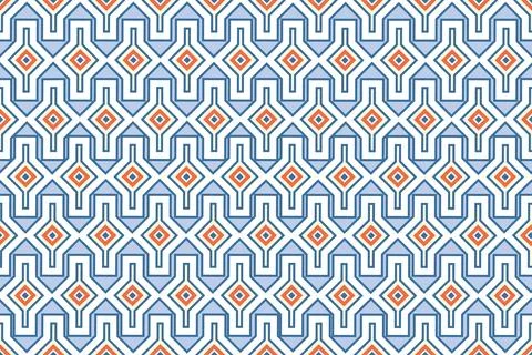 Abstract geometric shape seamless pattern. Mosaic design tile background Stock Illustration