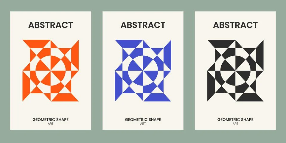 Abstract Geometric Shape Set Modern Poster Design Stock Illustration