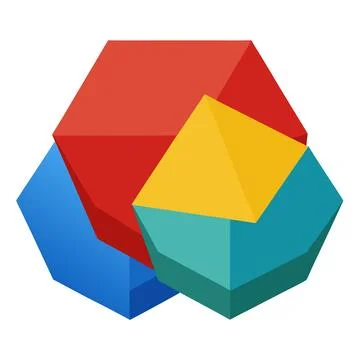 Abstract geometric shape with sharp edges and faceted design Stock-Illustration