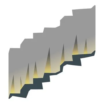 Abstract geometric shape showing a crack with light shining through Stock Illustration