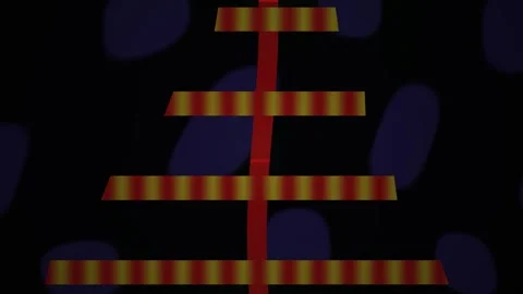 Abstract geometric shape with striped pattern on black background. Stock Footage 336225771
