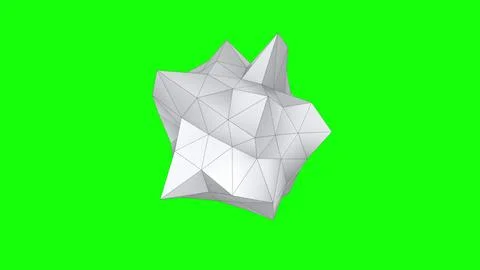 Abstract geometric shape from triangles on a green background. 3D rendering Stock Illustration
