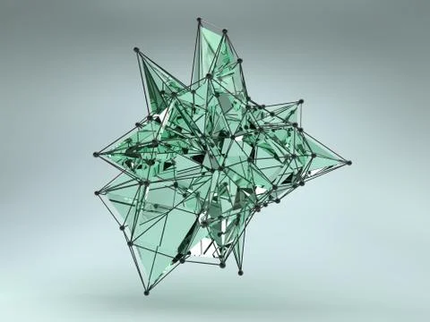 Abstract geometric shape from triangular faces Stock Illustration