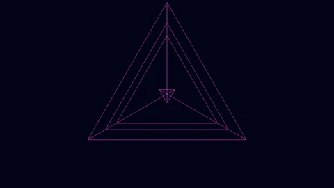 Abstract geometric shape triangular lines on purple background Stock Footage 279586270