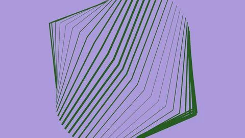 Abstract geometric shape with twisted lines on purple イラスト素材