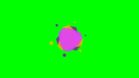 Abstract geometric shape with vibrant colors on a green screen background Stock Footage 340905032