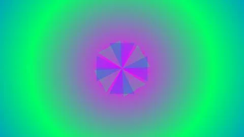 Abstract geometric shape with vibrant green purple gradient Illustration