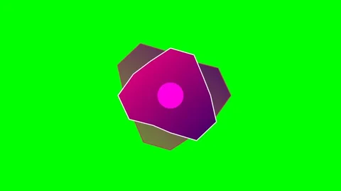 Abstract geometric shape with a vibrant pink gradient on a green background Stock Footage 340266626