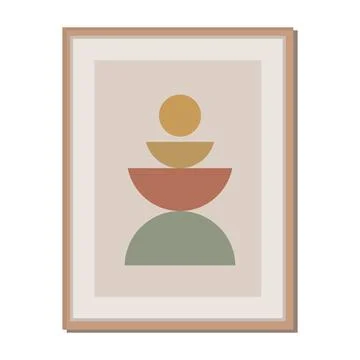 Abstract Geometric Shape Wall Art Decor Vector Illustration Stock Illustration