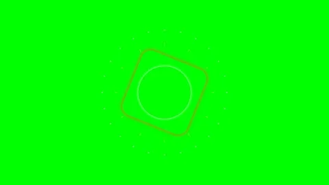 Abstract geometric shape with white circular ring on vibrant green screen Stock-Footage 340266151