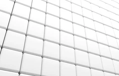 Abstract geometric shape of white cubes 3d render Stock Illustration