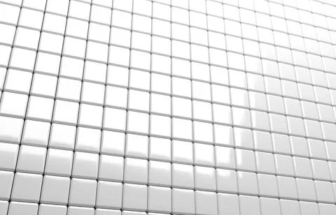 Abstract geometric shape of white cubes 3d render Stock Illustration