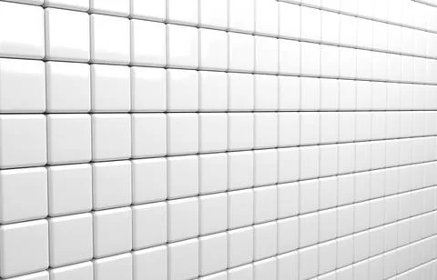 Abstract geometric shape of white cubes 3d render Stock Illustration