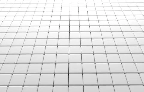 Abstract geometric shape of white cubes 3d render Stock Illustration