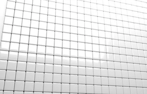 Abstract geometric shape of white cubes 3d render Stock Illustration