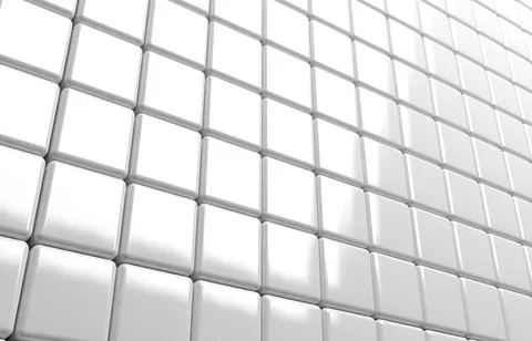 Abstract geometric shape of white cubes 3d render Stock Illustration